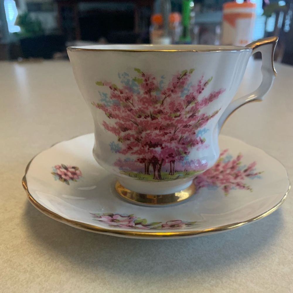 Cambridge Dogwood Tree, B.C. Bone China Tea Cup and Saucer